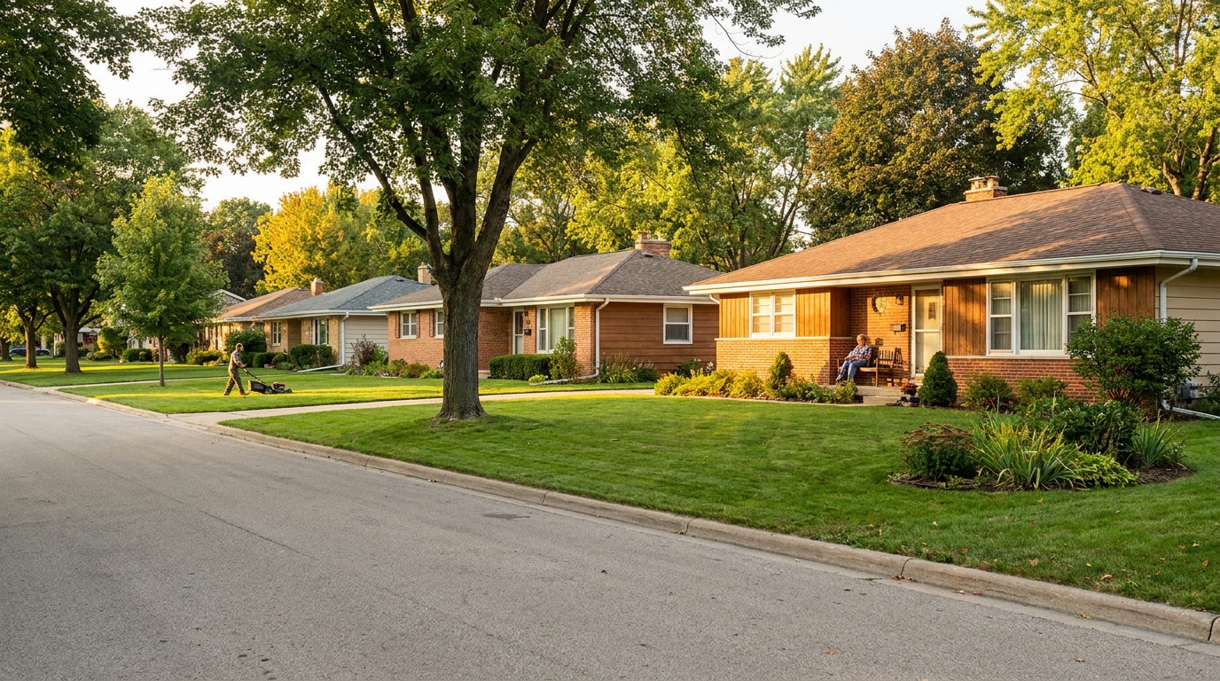 Single-family rental homes in a quiet southern Wisconsin neighborhood.